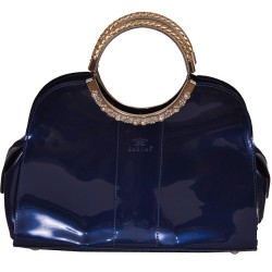 Babier Royal Blue Handbag With Stylish Metal Handles